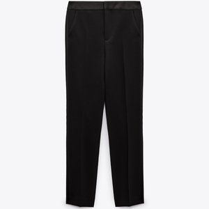 ZARA SATIN WAIST TUXEDO TROUSERS